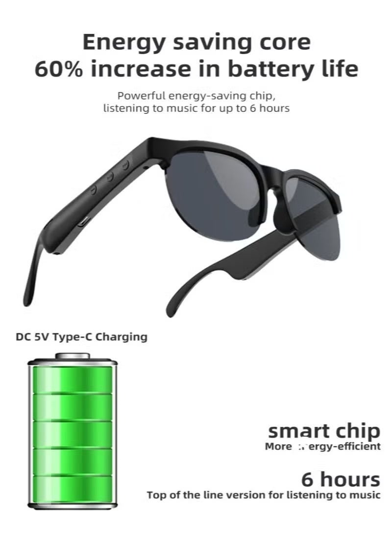 Smartberry TY08 Smart Glasses Polarized Bluetooth Sunglasses with Built-in Mic & Dual Speakers, Wireless Audio Wearable, Voice Control, UV Protection, Hands-Free Calling - Image 3